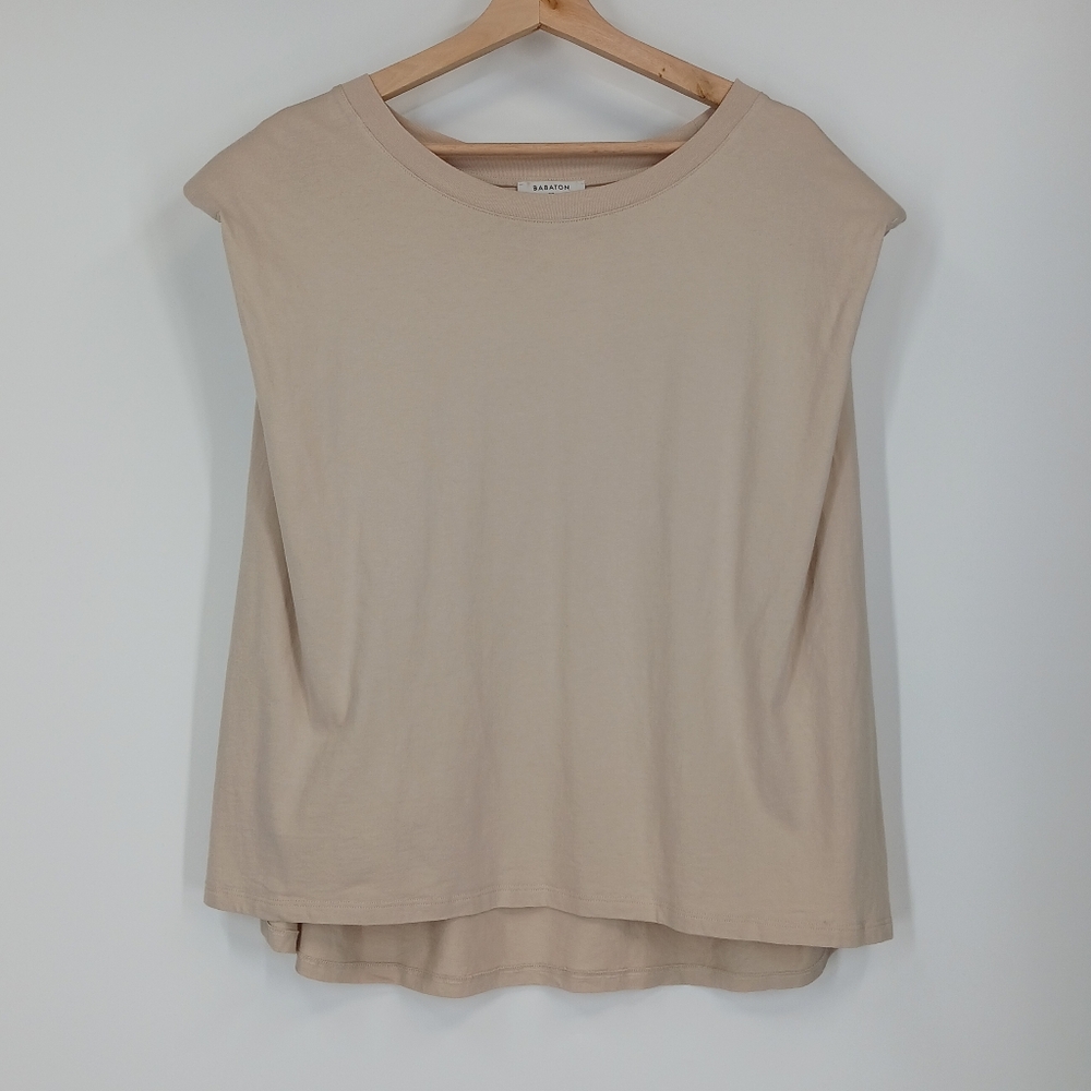Aritzia Sleeveless Boxy Tank Top in Beige